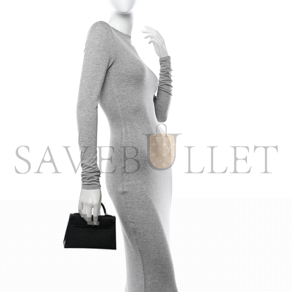 HERMÈS EPSOM MINI KELLY SELLIER 20 BLACK SILVER BUCKLE (19*12*5.5cm)